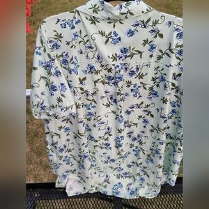 Floral Print Shirt with Blue Flowers